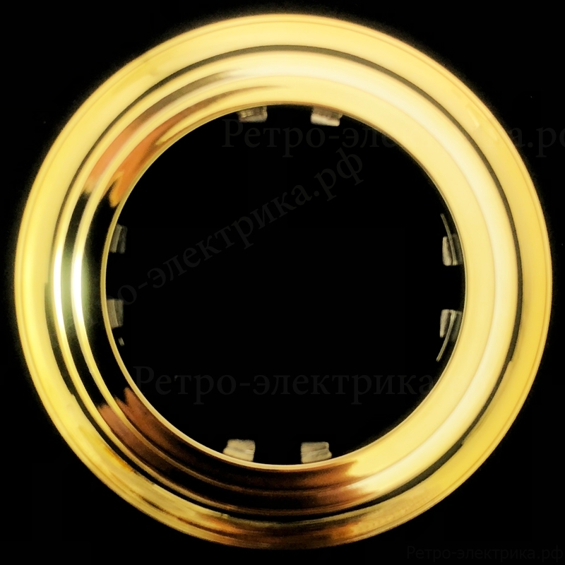 Рамка 1-постовая, круглая, Vintage, цвет золото - Магазин ретро электрики